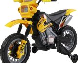 HOMCOM Moto Cross électrique enfants à partir de 3 ans 6 V phares klaxon musiques 102 x 53 x 66 cm jaune et noir 3662970048306 301-043YL