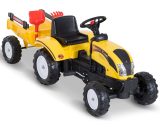 HOMCOM Tracteur à pédales Ranch Trac avec remorque pelle et rateau jeu de plein air enfants 3 à 6 ans jaune noir 3662970048429 341-017