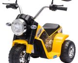 HOMCOM Moto enfant électrique 18 à 36 mois 3 roues 6 V 2 km/h phare LED klaxon design mignon jaune 370-188V90YL 3662970092651