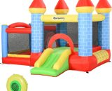 Outsunny Château gonflable pour enfants avec trampoline toboggan, souffleur 350W et sac de transport inclus jusqu'à 3 enfants multicolore 342-017V90 3662970107676