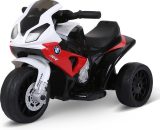 HOMCOM Moto électrique pour Enfants Moto électrique pour Enfants BMW S1000 RR 3 Roues 6 V 2,5 Km/h Effets Lumineux et sonores rouge 370-064RD 3662970043707