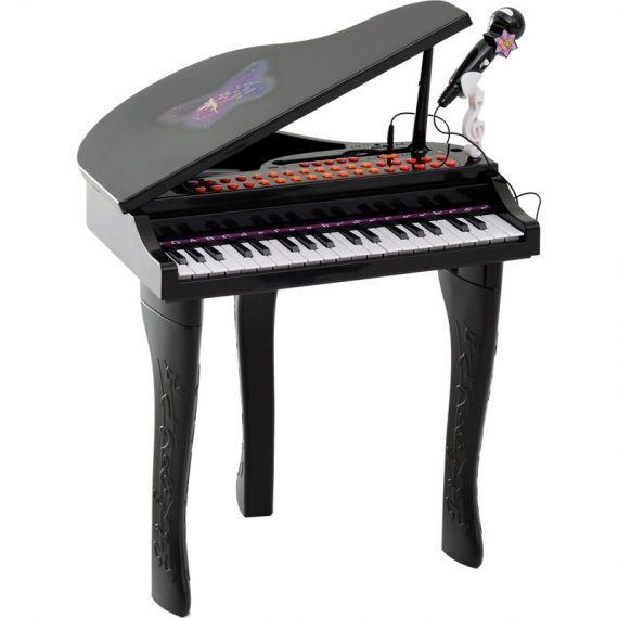HOMCOM Jouet musical Piano électronique Clavier avec 37 Touches Instrument d'Éducation Musical avec Micro Haut Parleur Noir 390-003V01BK 3662970049693