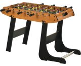HOMCOM Baby-foot table de Babyfoot pliable dim. 98L x 42l x 62H cm 2 balles fournies MDF imitation bois et noir A70-049 3662970073001