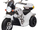 HOMCOM Moto électrique pour enfants scooter 3 roues 6 V 3 Km/h effets lumineux et sonores top case blanc 370-110V90WT 3662970071526