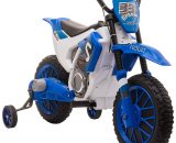 HOMCOM Moto électrique pour enfants scooter électrique pour enfants à partir de 3 ans batterie 12 Volts vitesse 3-8 km/h bleu 370-165V90BU 3662970092019