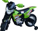 HOMCOM Motocross électrique 35 W Enfant 3 à 6 Ans dim. 109L x 52,5l x 70,5H cm roulettes Amovibles Vert 370-044GN 3662970029787